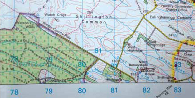  Photo B4.1 Showing grid squares and grid numbers