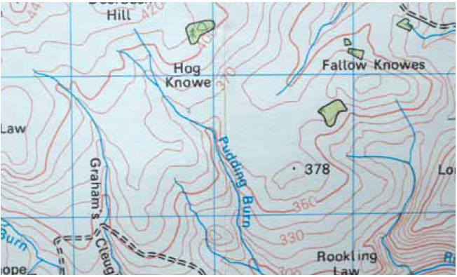 Photo B4.7 Showing contours on an Explorer map