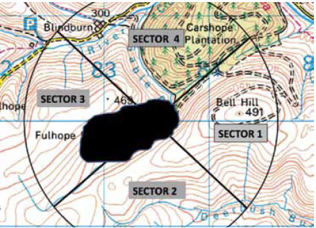 Fig. 7.17 This illustration shows that although the fire is expanding, the sector arrangement accounts for this spatial enlargement and remains the same.