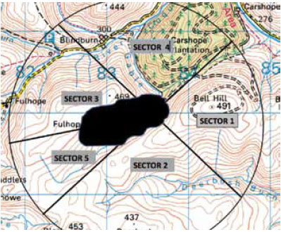 Fig. 7.19 As the fire expands the outer perimeter of the control area can be enlarged to cover a greater part of the landscape.