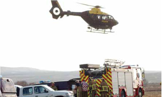 Photo B9.7 Police helicopter in use as an observation platform