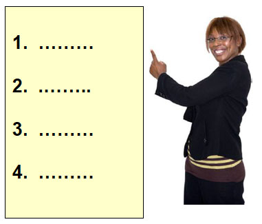 Women pointing to a list Women pointing to a list