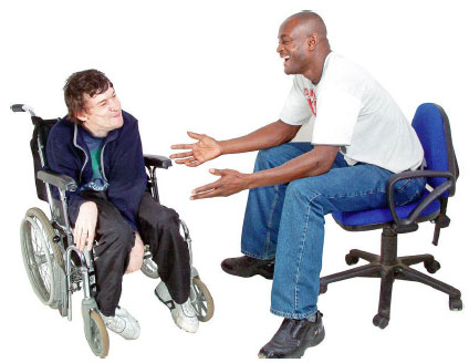 Two men talking Two men talking