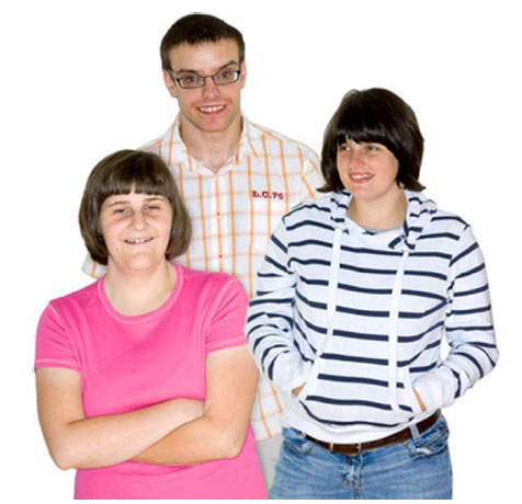 Three people standing Three people standing