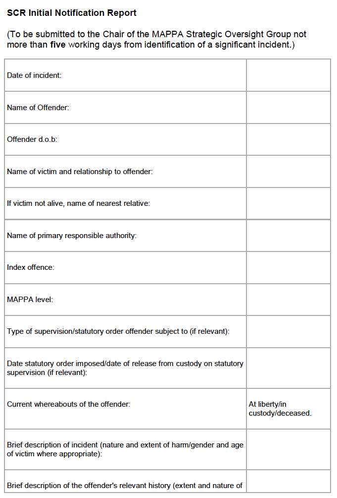 Form 1 MAPPA Significant Case Review Proces
