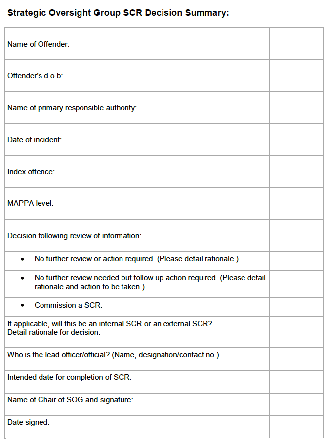 Form 3 MAPPA Significant Case Review Process