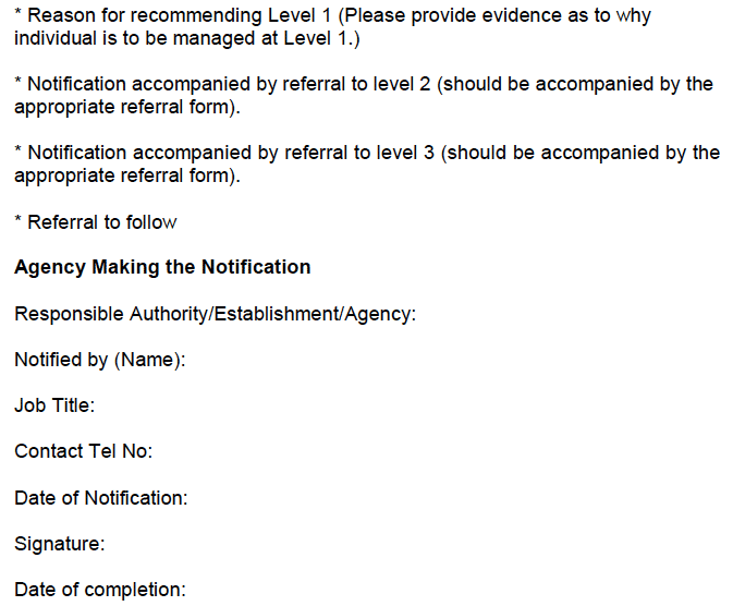 MAPPA Notification Form