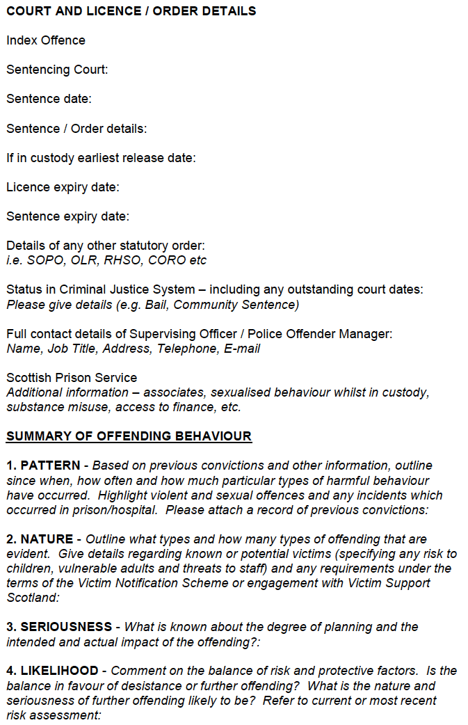 MAPPA Referral Form Level 2 / Level 3