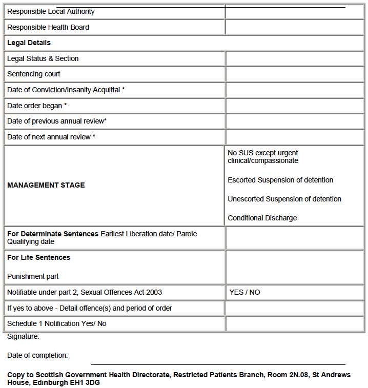 MAPPA Notification Form - Restricted Patients
