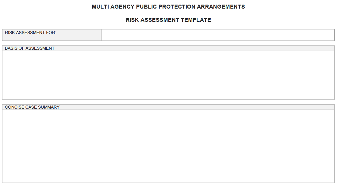 Multi Agency Public Protection Arrangements - Risk Assessment Template