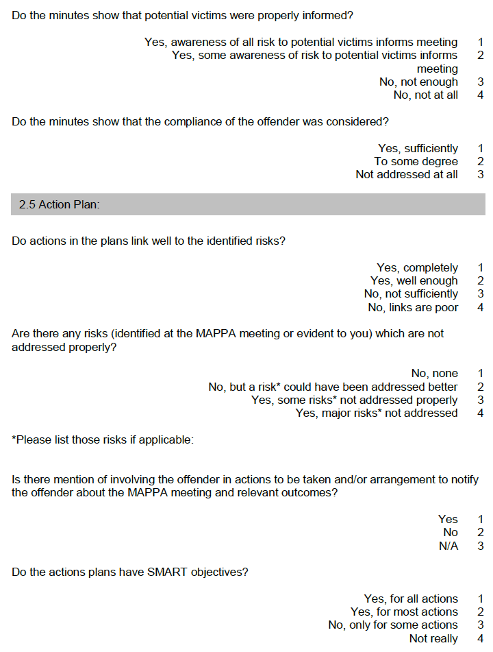 MAPPA Case Audit Form
