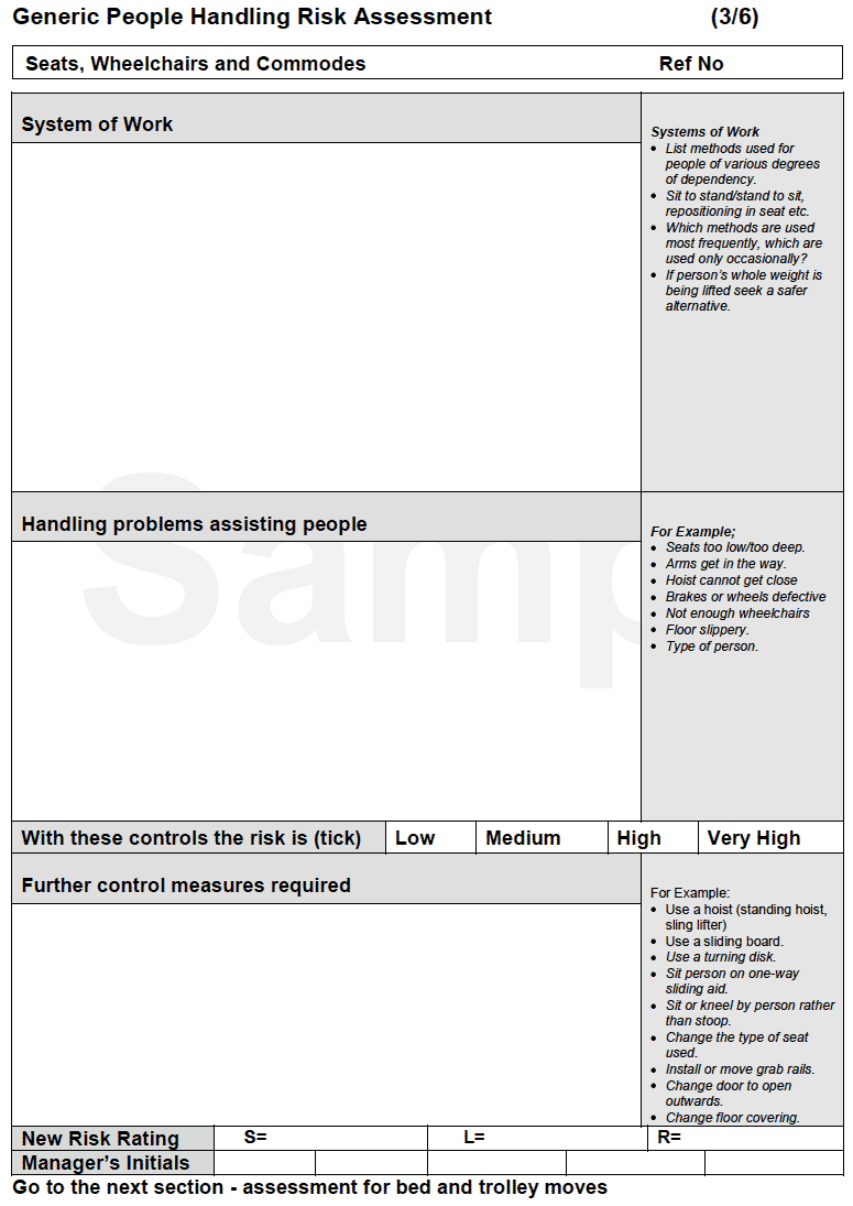 Generic People Handling Risk Assessment