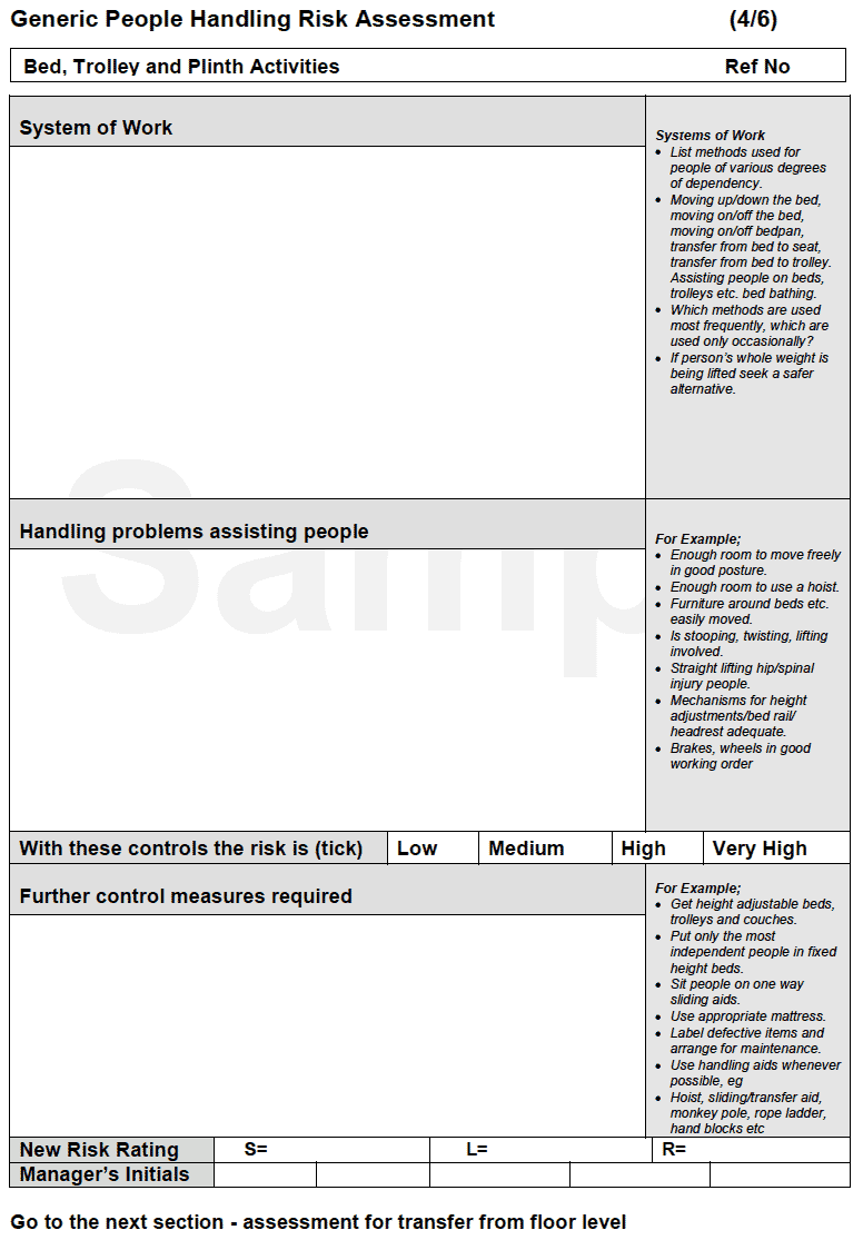 Generic People Handling Risk Assessment