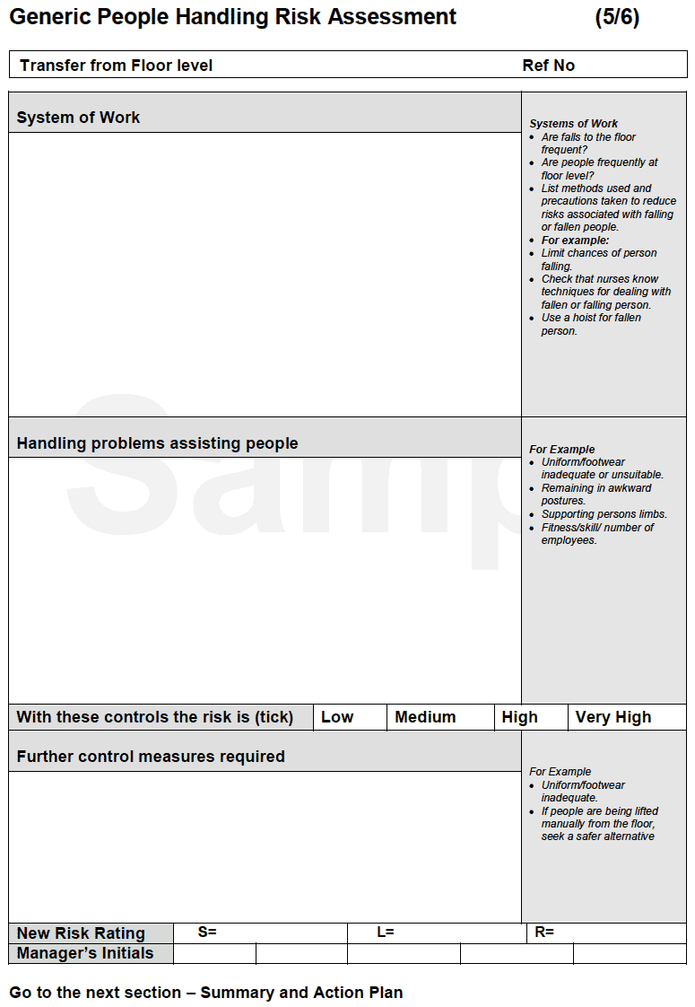 Generic People Handling Risk Assessment