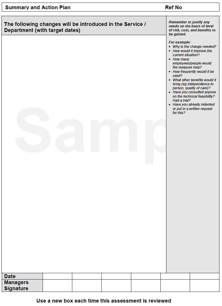 Generic People Handling Risk Assessment