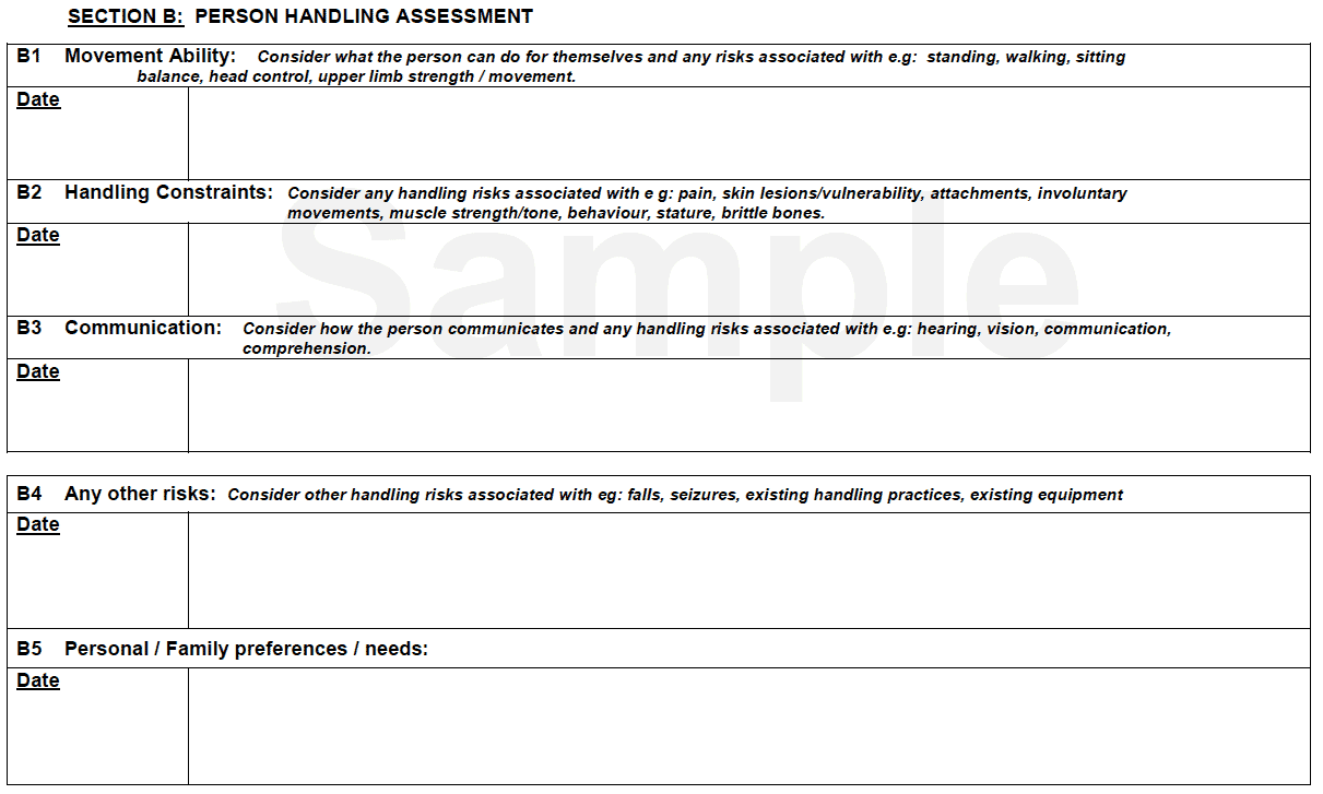 Person Handling Assessment