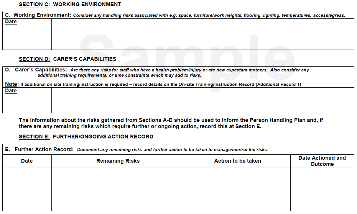 Person Handling Assessment