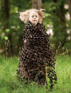 child wrapped in plastic
