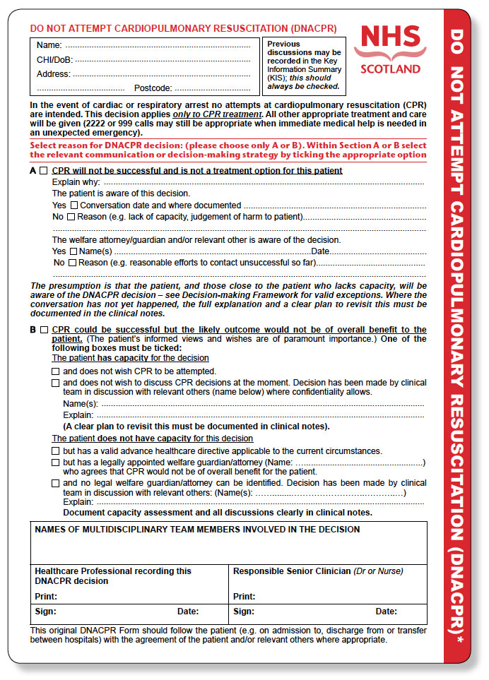 The DNACPR Form