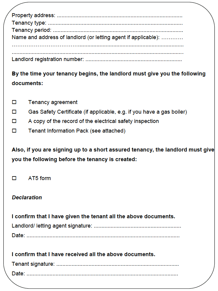 Acknowledgement form Acknowledgement form