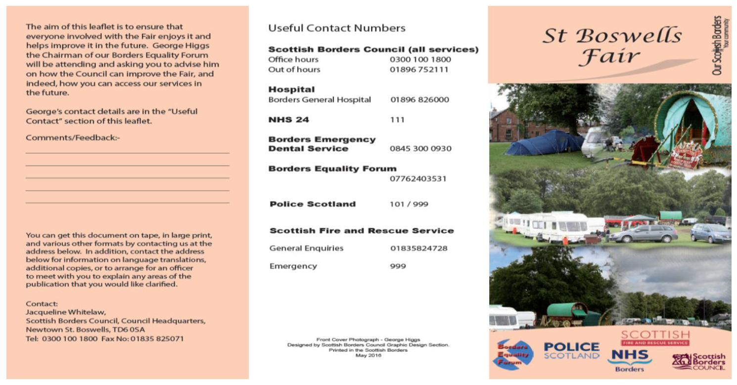 Scottish Borders Council - Large Gathering Event Leaflet Scottish Borders Council - Large Gathering Event Leaflet