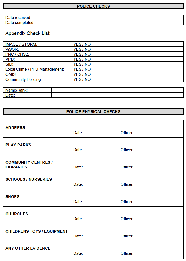 Template &ndash; Environmental Risk Assessment