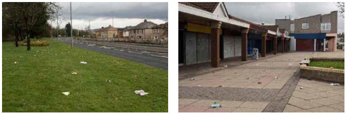 Litter and Refuse Grade E: Substantial amounts of litter and refuse with significant accumulations