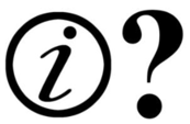 An information sign and a question mark