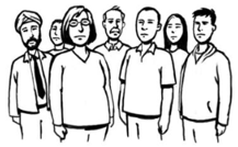 A group of people, of different ages and ethnicities