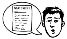 A man speaking, giving his statement in his own words