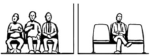 A victim sitting in a separate waiting area from other witnesses