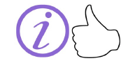 An information symbol with a ‘thumbs up’ sign next to it.