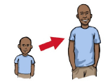 A young boy growing older.