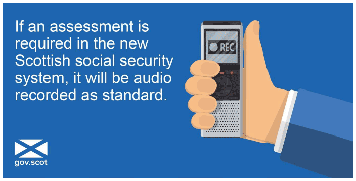 Tweet 10 - If an assessment is required in the new Social security system, it will be audio recorded as standard Tweet 10 - If an assessment is required in the new Social security system, it will be audio recorded as standard