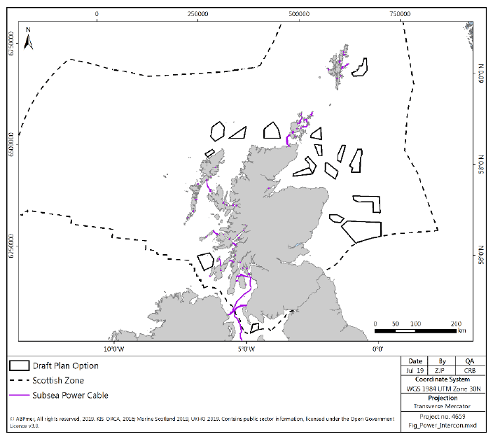 Figure 10 Power interconnectors in Scottish waters Figure 10 Power interconnectors in Scottish waters