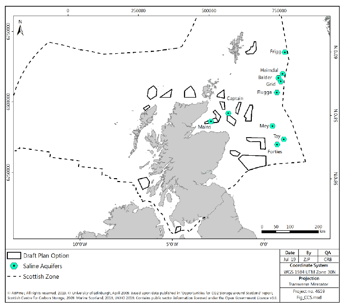 Figure 12 Saline aquifers in Scottish waters Figure 12 Saline aquifers in Scottish waters