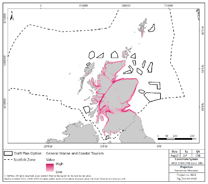 Figure 35 Tourism activity density in Scotland Figure 35 Tourism activity density in Scotland
