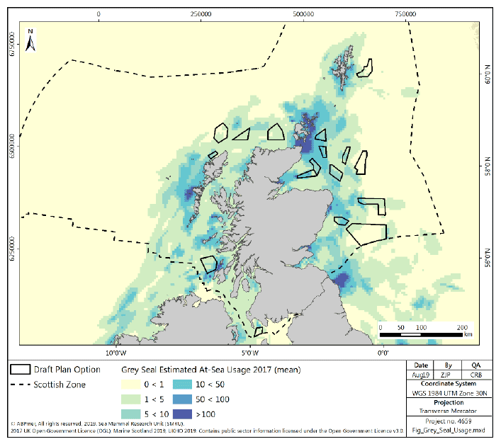 Figure 46 Grey seal at sea usage Figure 46 Grey seal at sea usage