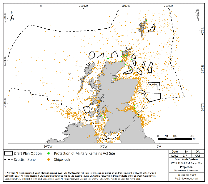 Figure 51 Shipwrecks around the Scottish coast Figure 51 Shipwrecks around the Scottish coast