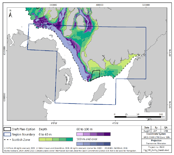 Figure 56 South West region: banded water depth Figure 56 South West region: banded water depth