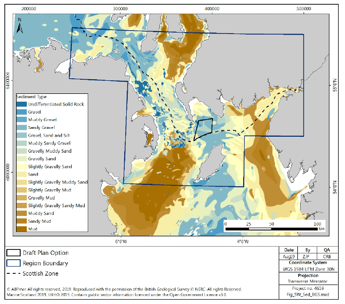 Figure 57 South West region: seabed sediments Figure 57 South West region: seabed sediments
