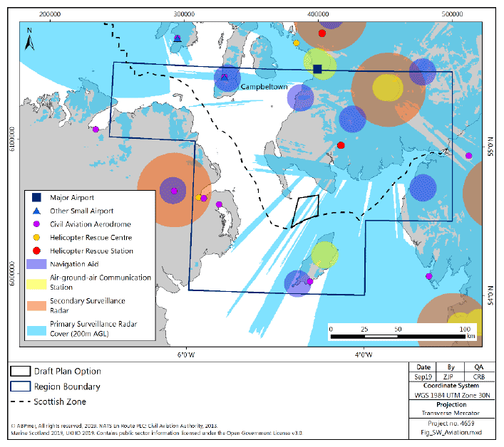Figure 62 South West region: aviation infrastructure and radar coverage Figure 62 South West region: aviation infrastructure and radar coverage