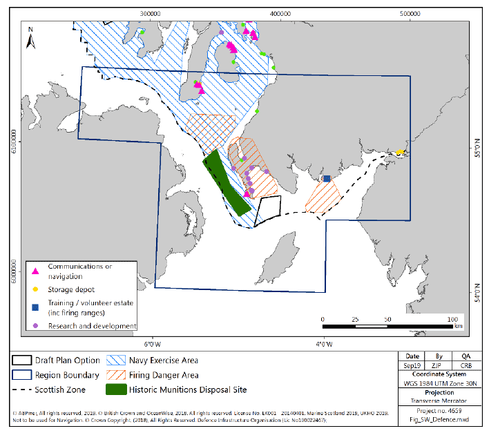 Figure 63 South West region: defence infrastructure and exercise areas Figure 63 South West region: defence infrastructure and exercise areas
