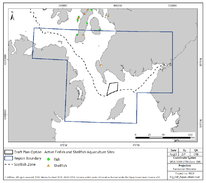 Figure 71 South West region: marine aquaculture site Figure 71 South West region: marine aquaculture site