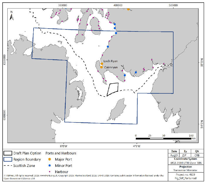 Figure 72 South West region: ports and harbours Figure 72 South West region: ports and harbours