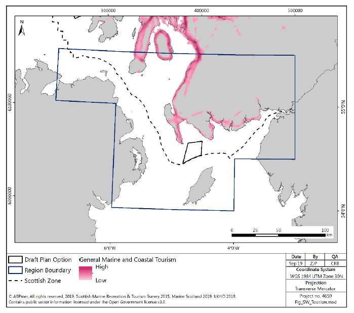 Figure 81 South West region: tourism activity density Figure 81 South West region: tourism activity density
