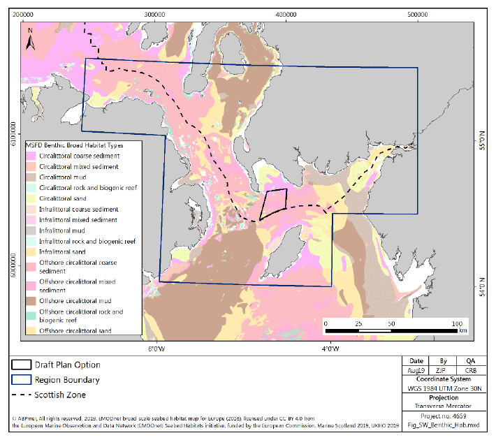 Figure 88 South West region: benthic habitats Figure 88 South West region: benthic habitats