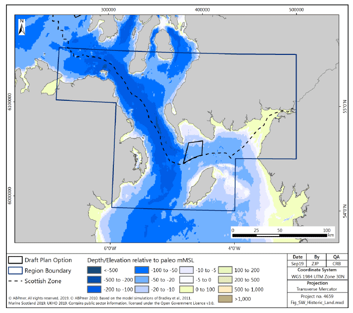 Figure 94 South West region: historic land area Figure 94 South West region: historic land area