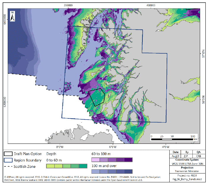 Figure 98 West region: banded water depth Figure 98 West region: banded water depth