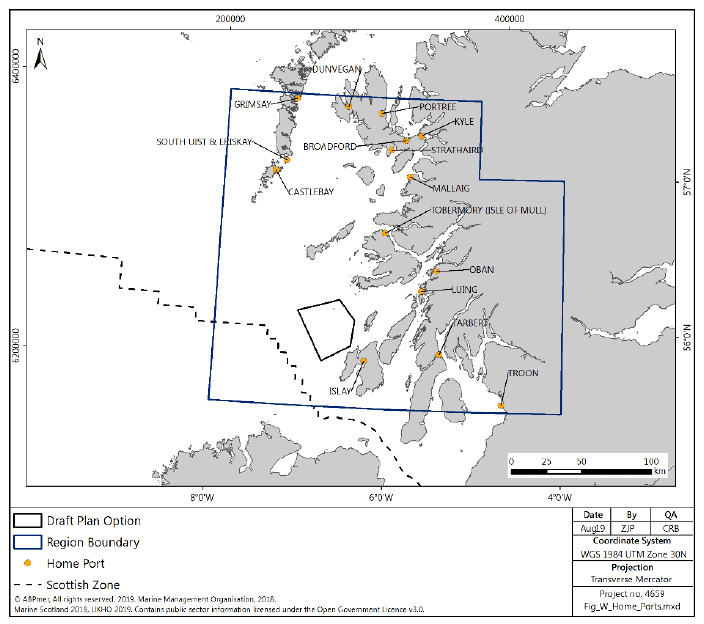 Figure 111 West region: distribution of home ports Figure 111 West region: distribution of home ports